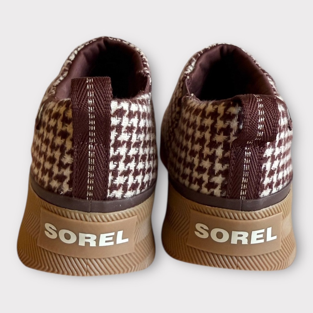 NWOT Sorel Out N About IV Mini Puffy Houndstooth Boot in Redwood Sz 8 - Picture 5 of 12